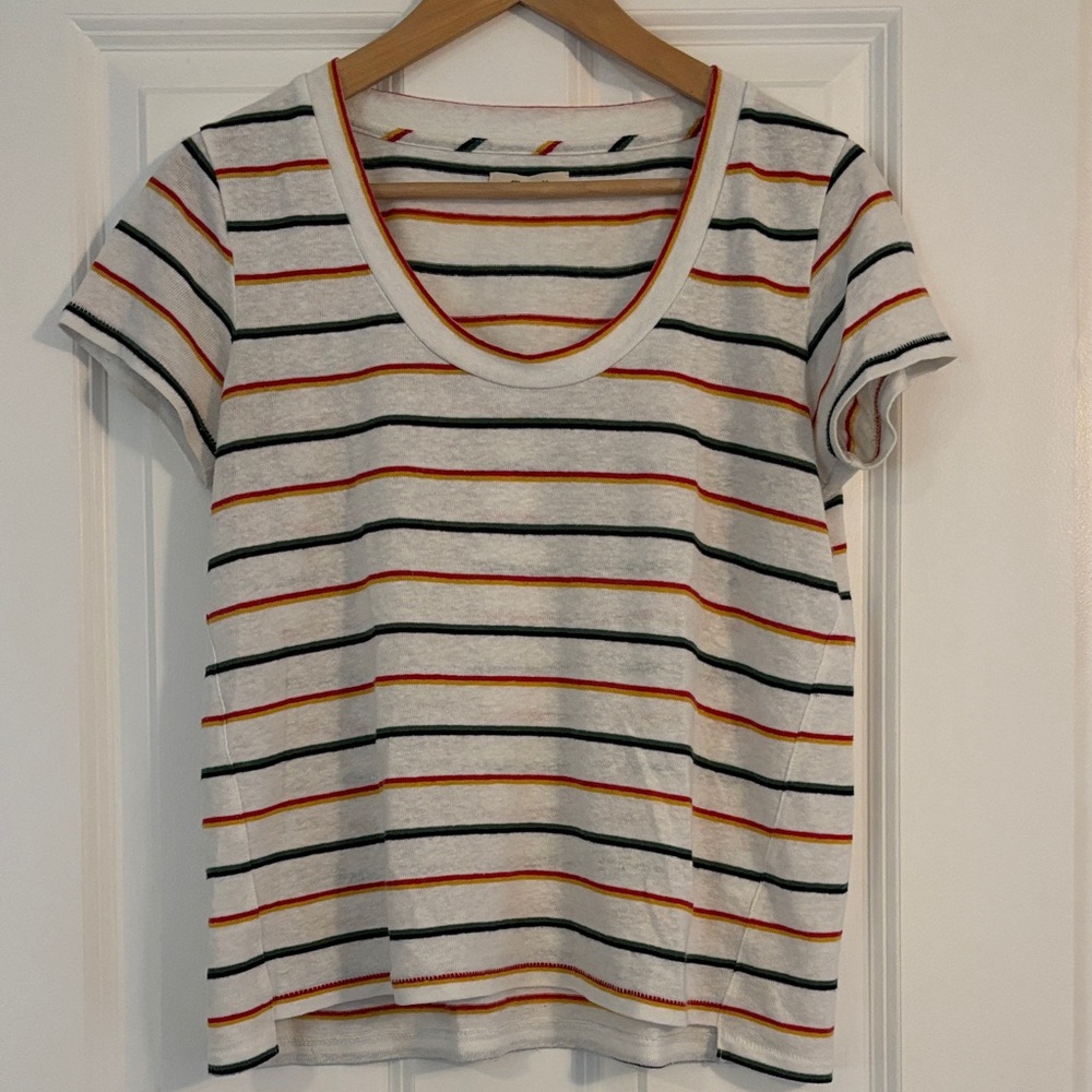 Madewell multicolor striped linen tee